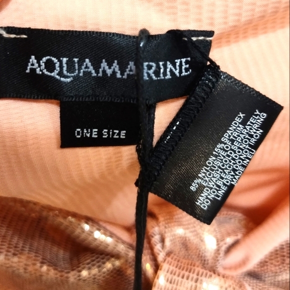 NWT AQUAMARINE Metallic Rose gold  Snakeskin  Sarong  Bathing Suit Cover Up - Picture 10 of 10
